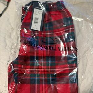 Vineyard Vines Kids Red and Green Flannel Plaid Pajama Pants- size 7